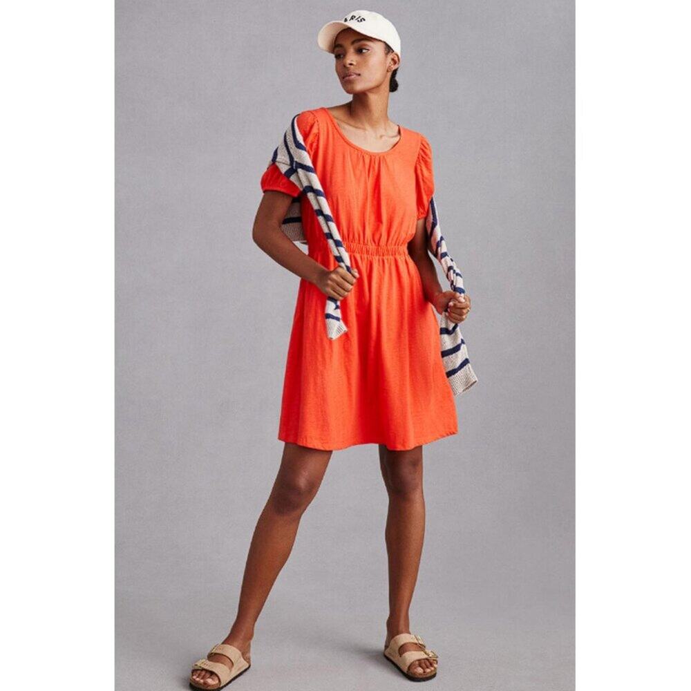 DAILY PRACTICE BY ANTHROPOLOGIE Women's Cap Sleeve Dress Size S In Red